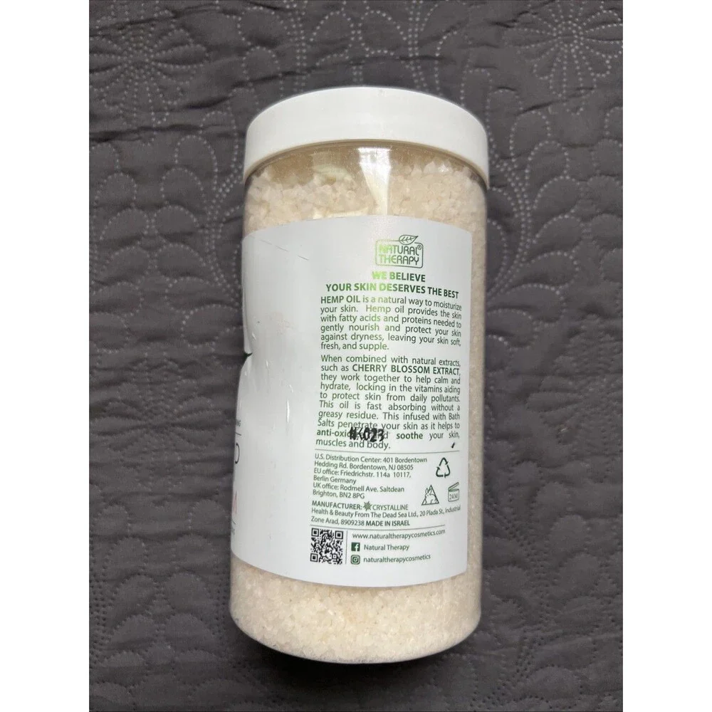Natural Therapy Pure Hemp + Cherry Blossom Spa Soak Mineral Bath Salts (37oz)